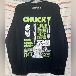 Chucky Black Graphic Long Sleeve Shirt NWOT